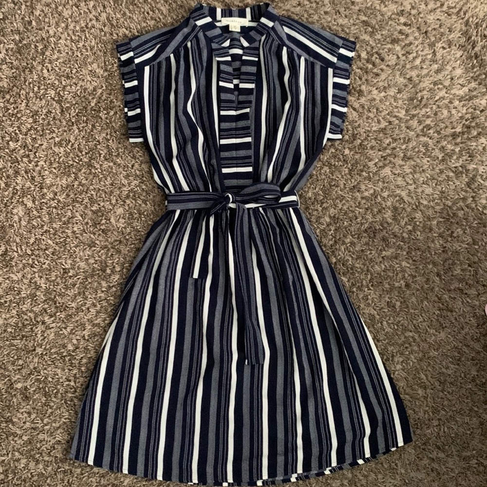 Monteau Short-Sleeved Striped Dress